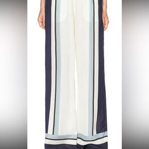 Nicholas Athens scarf sky Women's Striped Wide-Leg Pants. New with tags